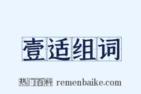 壹适组词是什么意思的图片